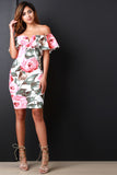 Rose Garden Off The Shoulder V-Wire Inset Dress