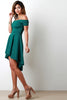 Off The Shoulder High-Low Ruffle Skater Dress