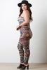 Sleeveless Tribal Sheer Body Jumpsuit