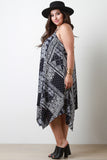 Trapeze Handkerchief Hem Maxi Dress