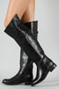 Breckelle Buckle Round Toe Riding Thigh High Boot